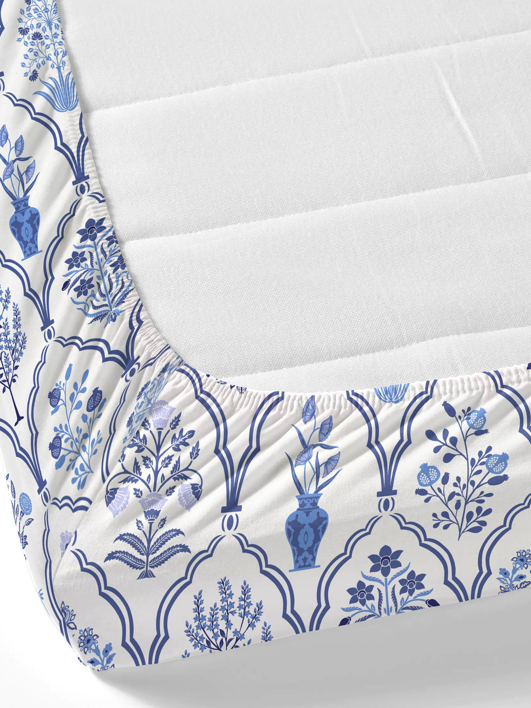 Home Ecstasy 100% Cotton Ethnic Bedsheet Set | 140 TC | Blue