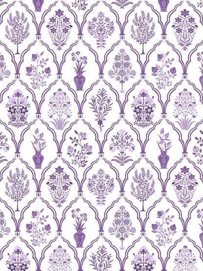 Home Ecstasy 100% Cotton Ethnic Bedsheet Set | 140 TC | Purple