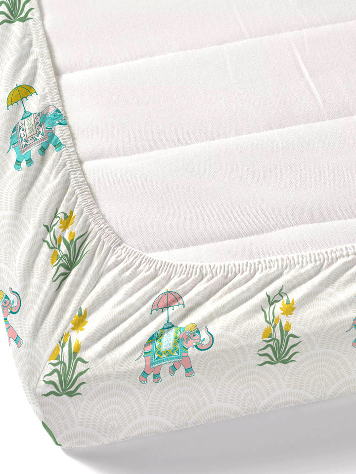 Home Ecstasy 100% Cotton Ethnic Bedsheet Set | 140 TC | Pink