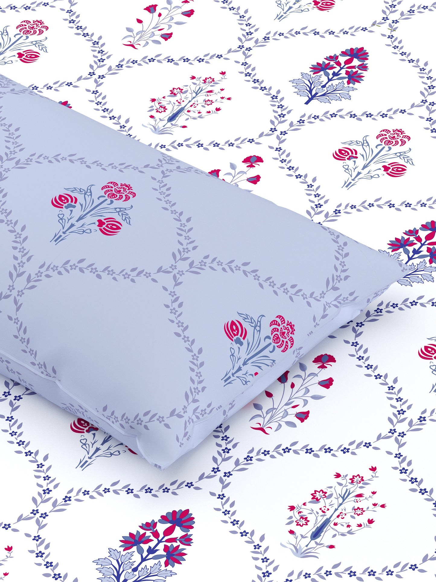 Home Ecstasy 100% Cotton Floral Bedsheet Set | 140 TC | Purple