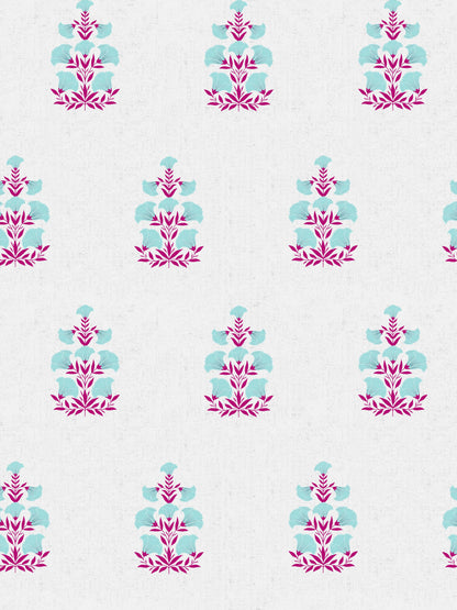 Home Ecstasy 100% Cotton Floral Bedsheet Set | 140 TC | T.Blue