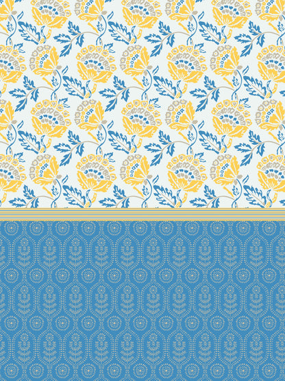 Home Ecstasy 100% Cotton Floral Bedsheet Set | 140 TC | Blue