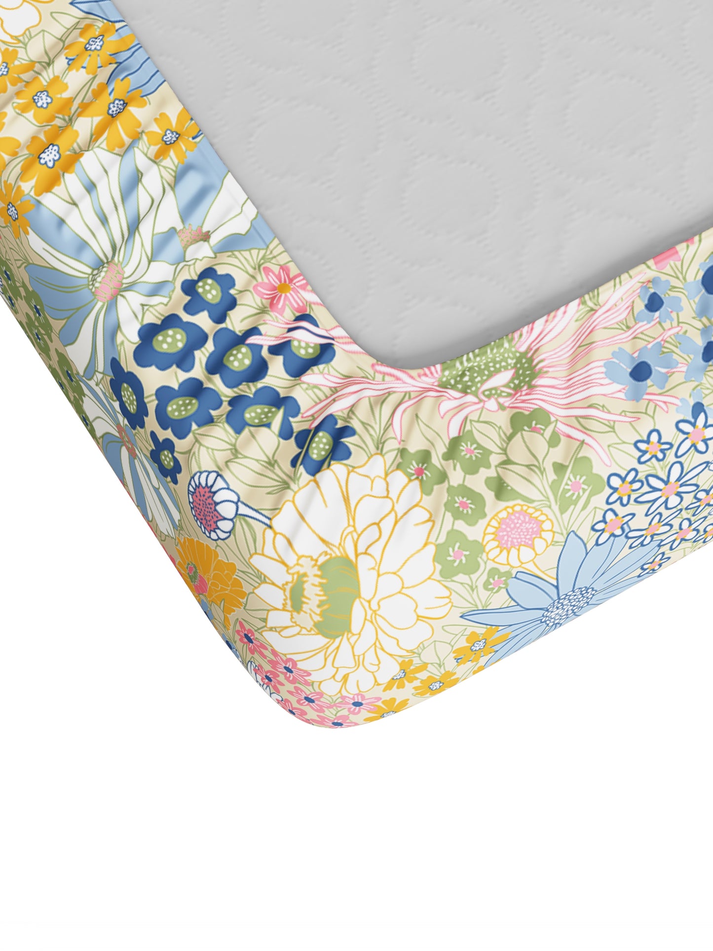 Home Ecstasy 100% Cotton 140 TC Floral Bedsheet Set - Colour: Light Blue