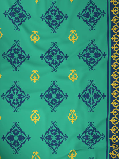Home Ecstasy 100% Cotton Ethnic Bedsheet Set | 140 TC | Teal Green
