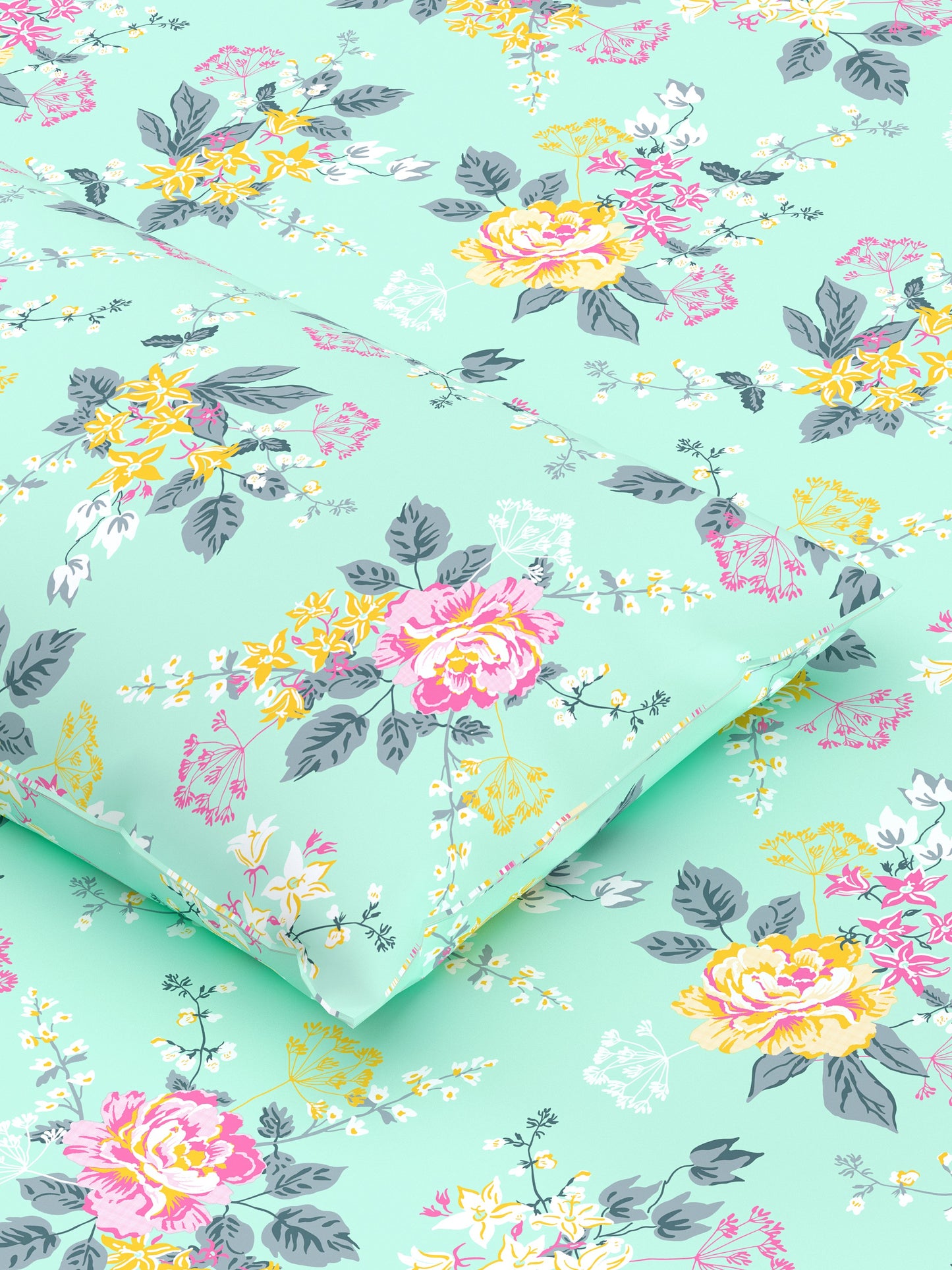 Home Ecstasy 100% Cotton Floral Bedsheet Set | 140 TC | Seagreen