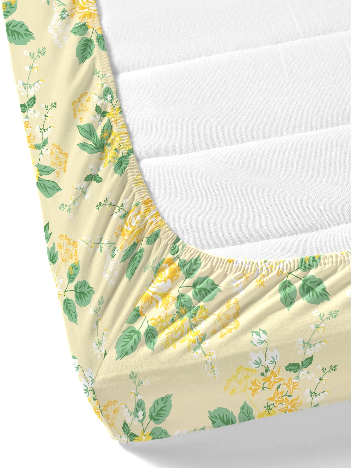 Home Ecstasy 100% Cotton Floral Bedsheet Set | 140 TC | Cream