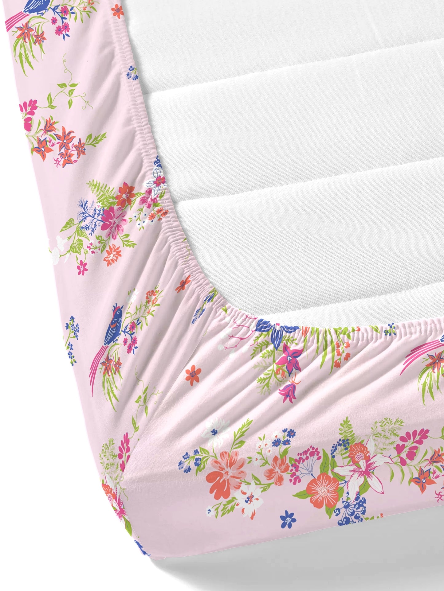 Home Ecstasy 100% Cotton Floral Bedsheet Set | 140 TC | Pink