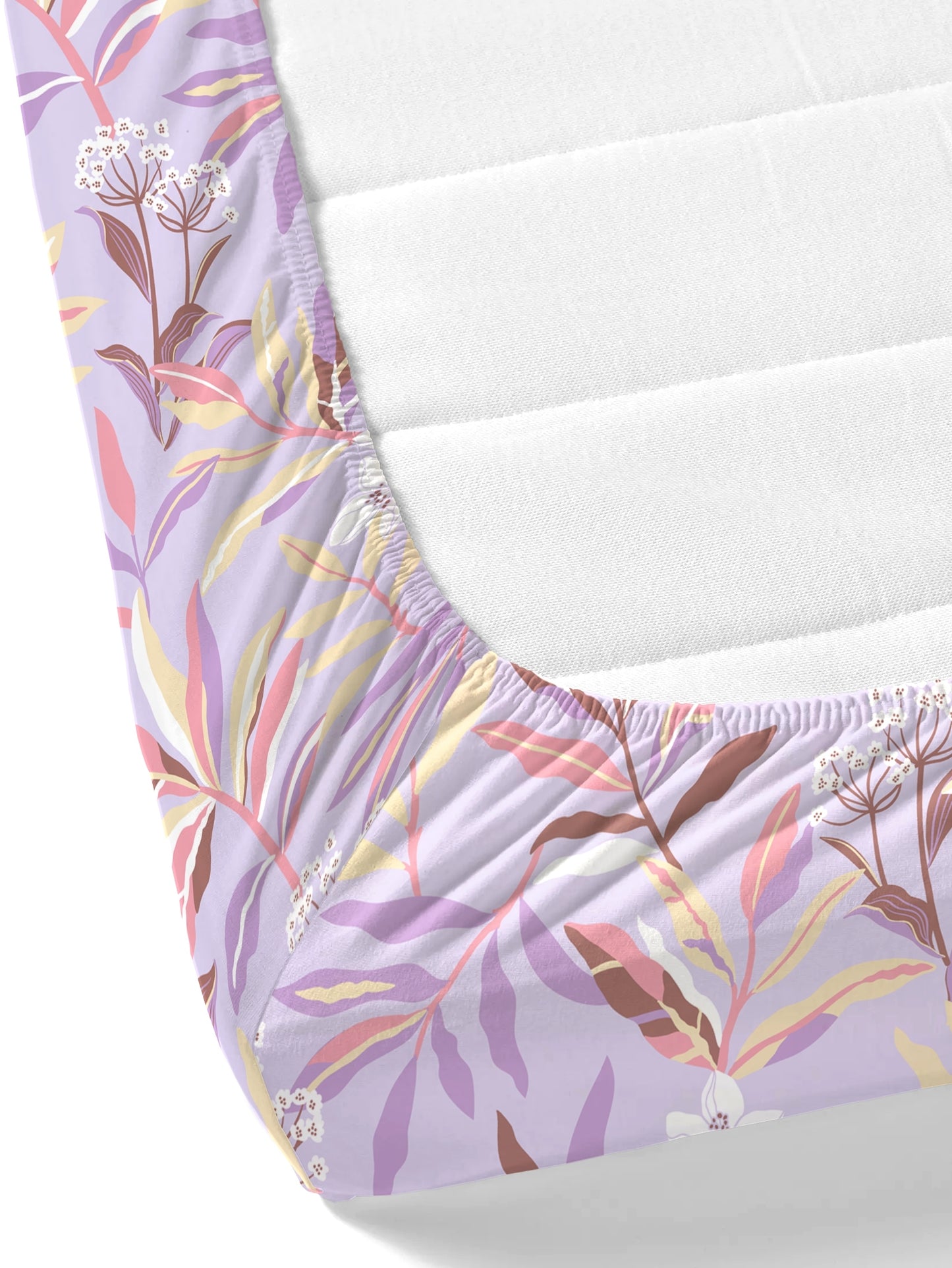 Home Ecstasy 100% Cotton Floral Bedsheet Set | 140 TC | Purple