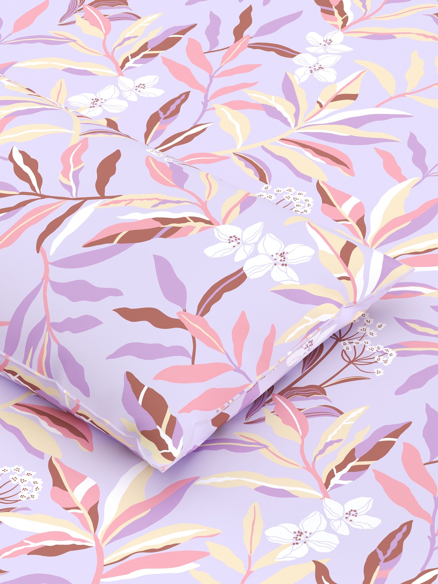 Home Ecstasy 100% Cotton Floral Bedsheet Set | 140 TC | Purple
