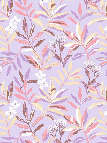 Home Ecstasy 100% Cotton Floral Bedsheet Set | 140 TC | Purple