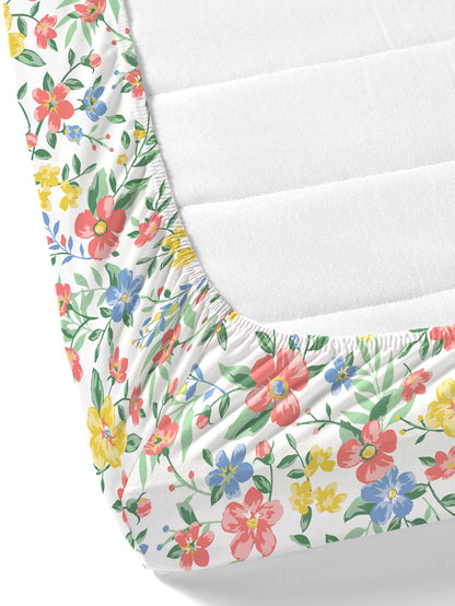 Home Ecstasy 100% Cotton Floral Bedsheet Set | 140 TC | Multi