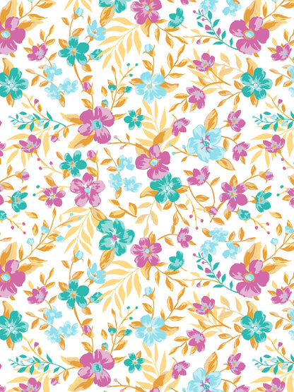 Home Ecstasy 100% Cotton Floral Bedsheet Set | 140 TC | Purple