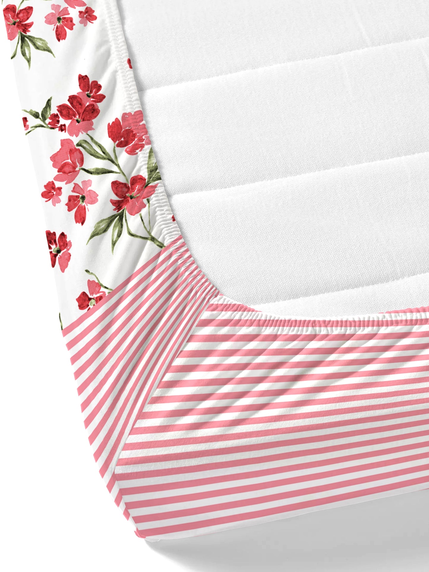 Home Ecstasy 100% Cotton Floral Bedsheet Set | 140 TC | Pink