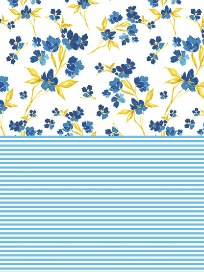 Home Ecstasy 100% Cotton 140 TC Floral Bedsheet Set - Colour: Blue