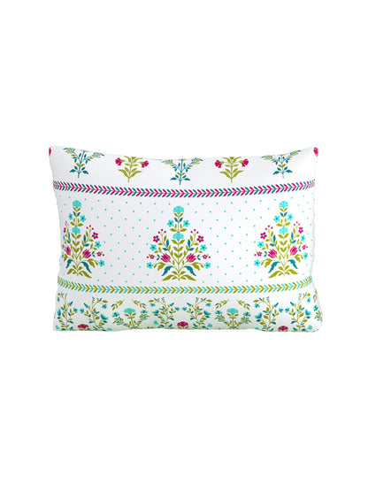 Home Ecstasy 100% Cotton 140 TC Floral Bedsheet Set - Colour: Green