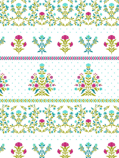 Home Ecstasy 100% Cotton 140 TC Floral Bedsheet Set - Colour: Green