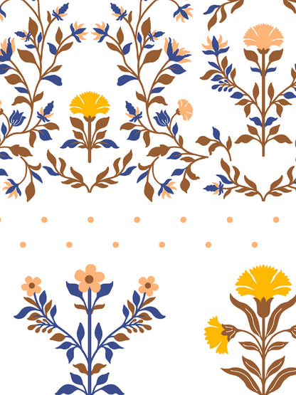 Home Ecstasy 100% Cotton 140 TC Floral Bedsheet Set - Colour: Brown