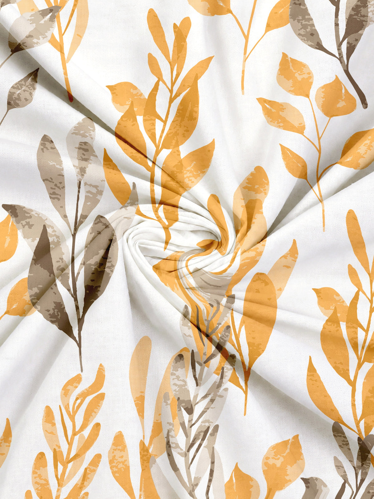 Home Ecstasy 100% Cotton 140 TC Floral Bedsheet Set - Colour: Brown