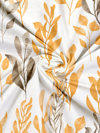 Home Ecstasy 100% Cotton 140 TC Floral Bedsheet Set - Colour: Brown