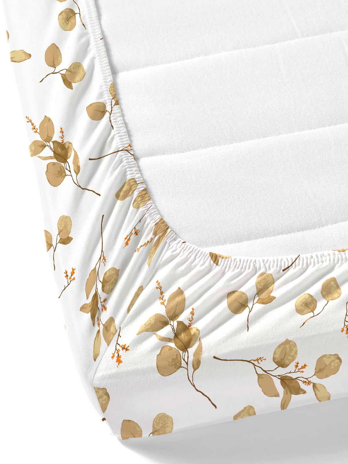 Home Ecstasy 100% Cotton 140 TC Floral Bedsheet Set - Colour: Brown
