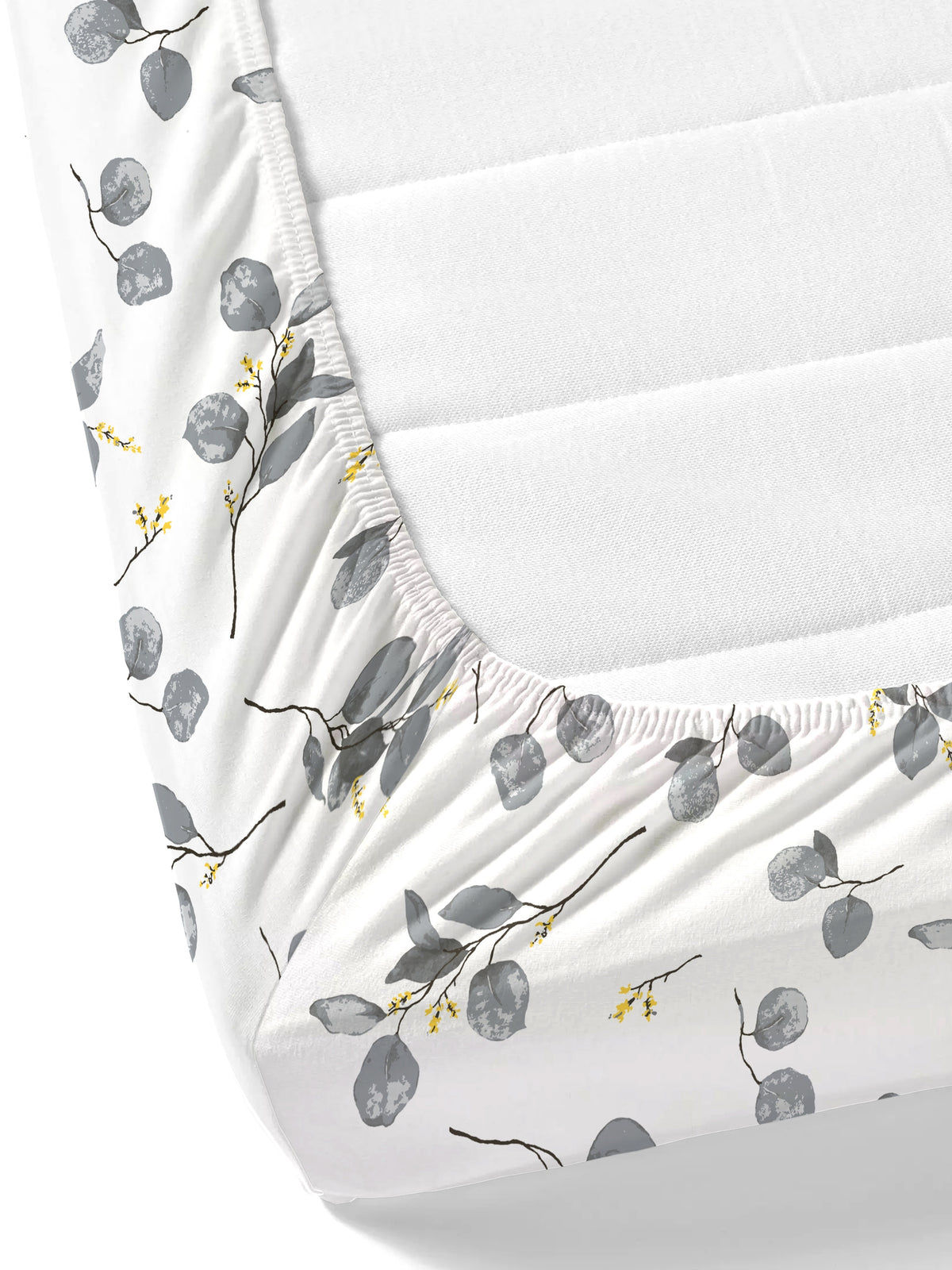 Home Ecstasy 100% Cotton 140 TC Floral Bedsheet Set - Colour: Grey