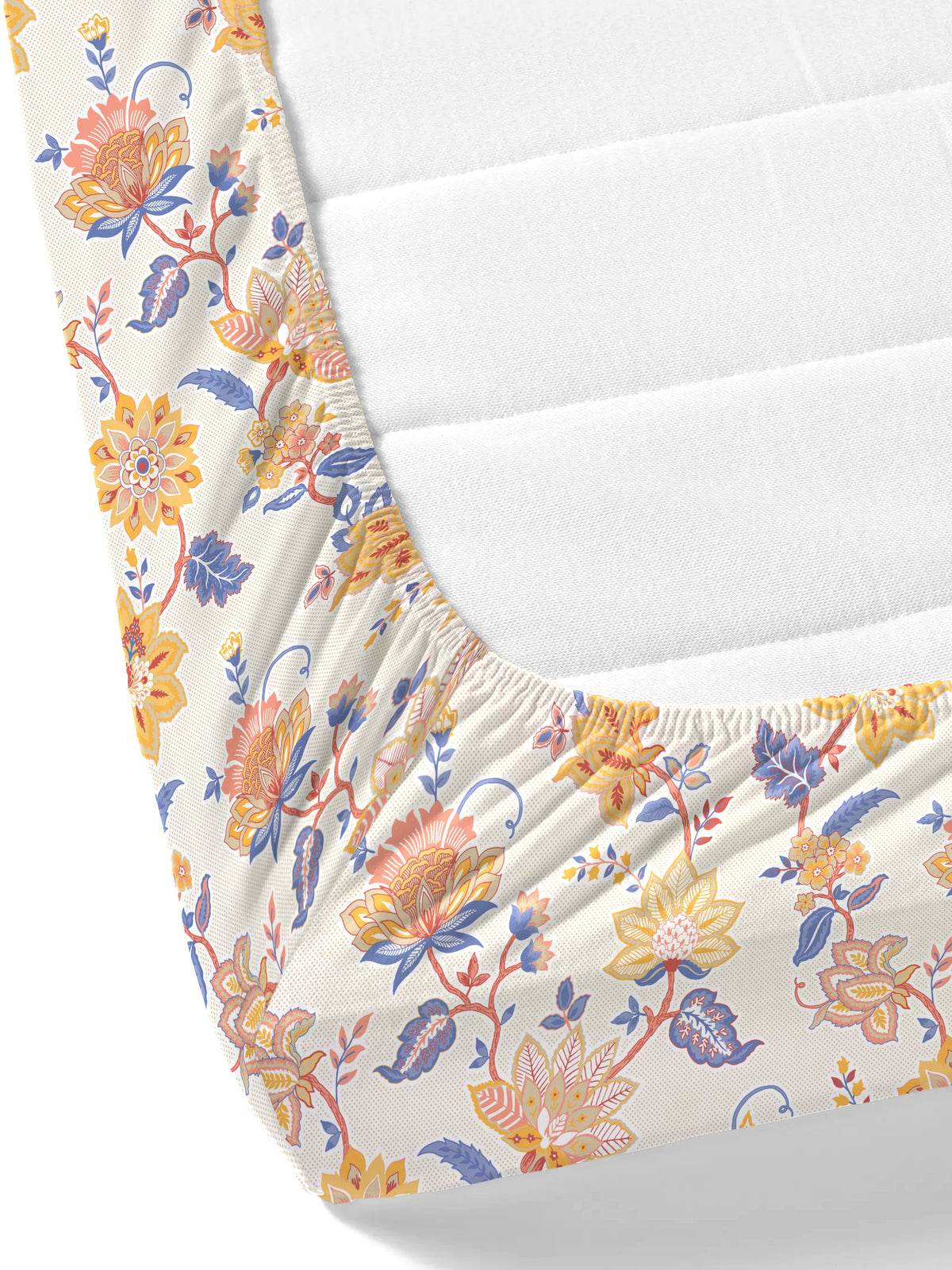 Home Ecstasy 100% Cotton 140 TC Floral Bedsheet Set - Colour: Yellow