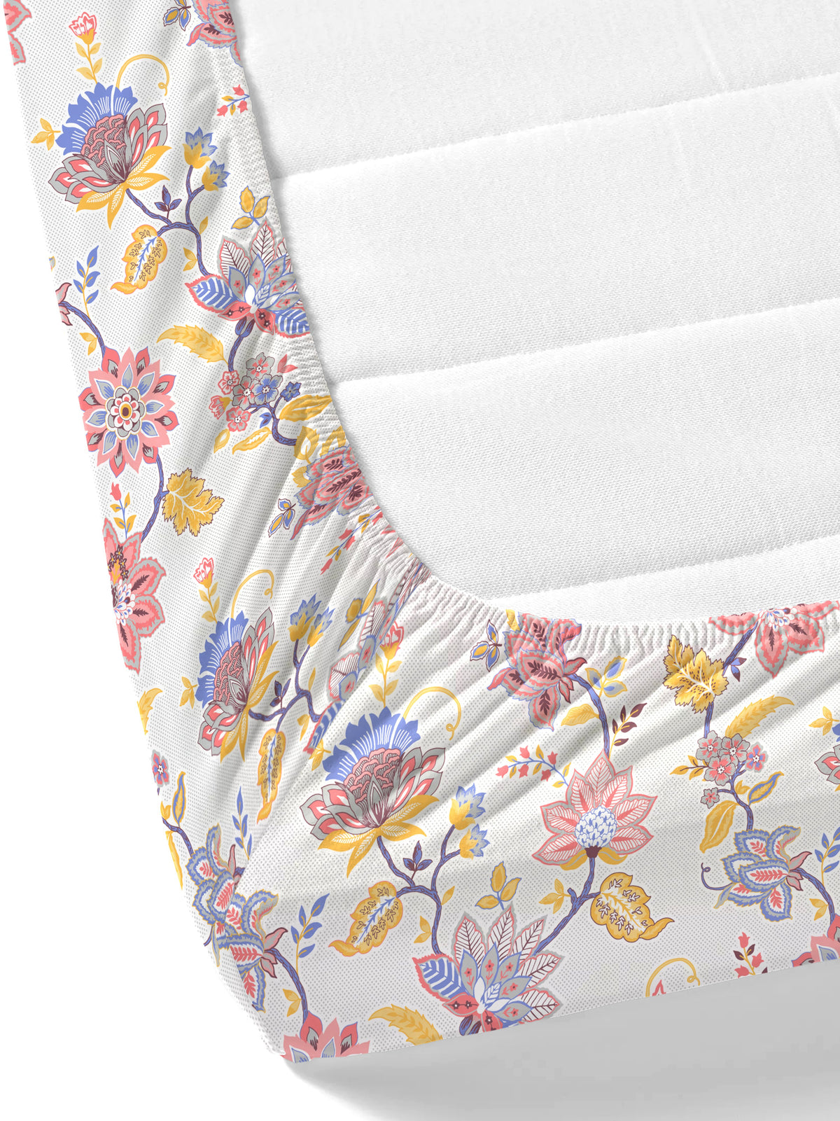 Home Ecstasy 100% Cotton 140 TC Floral Bedsheet Set - Colour: Purple