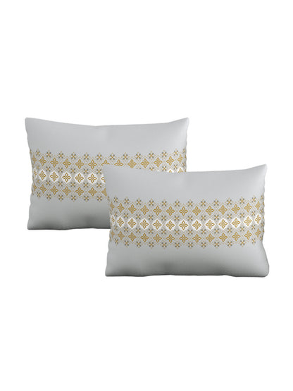 Home Ecstasy 100% Cotton 140 TC Ethnic Bedsheet Set - Colour: Grey