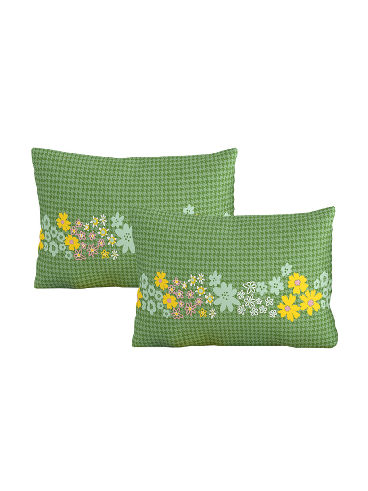 Home Ecstasy 100% Cotton 140 TC Floral Bedsheet Set - Colour: Green