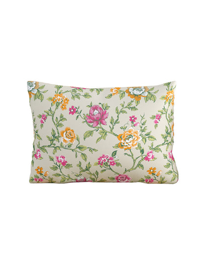 Home Ecstasy 100% Cotton 140 TC Floral Bedsheet Set - Colour: Beige