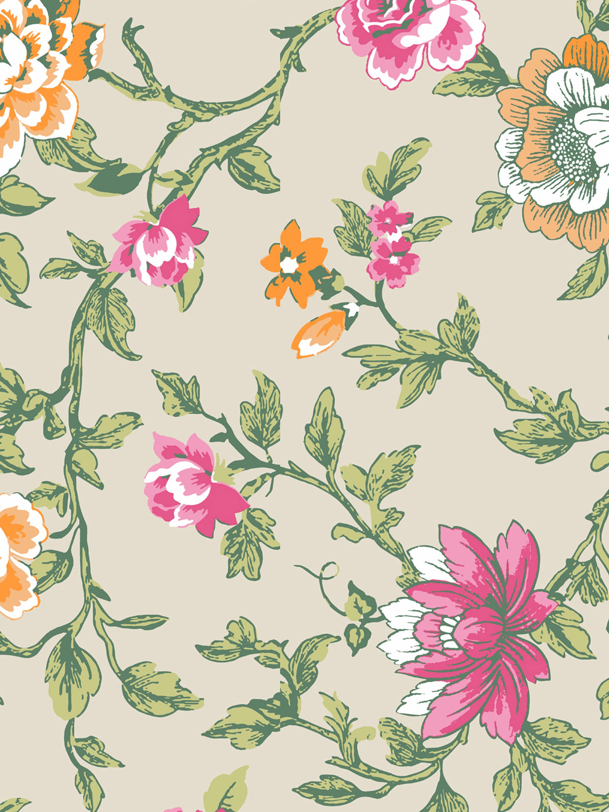 Home Ecstasy 100% Cotton 140 TC Floral Bedsheet Set - Colour: Beige