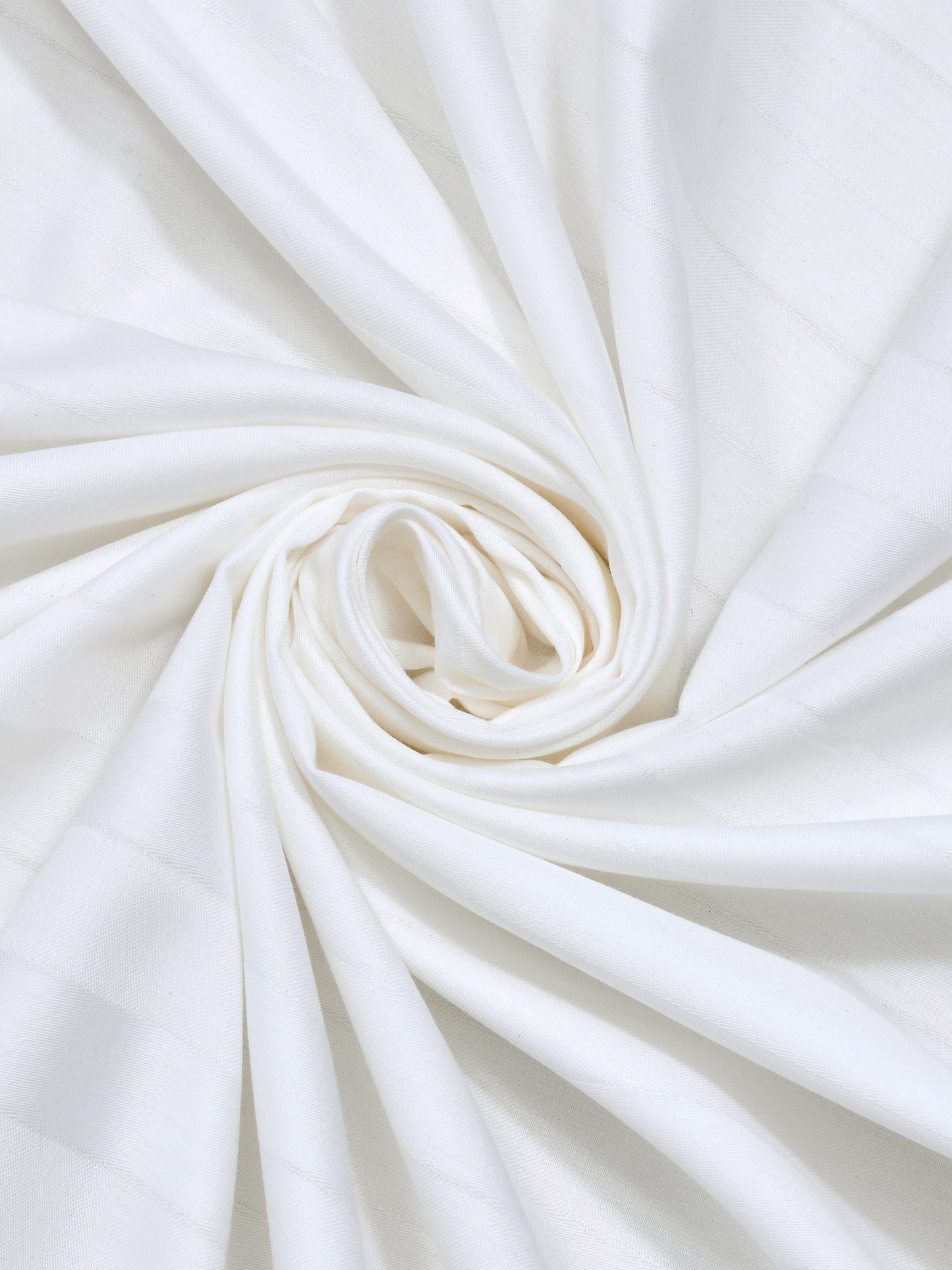 Dreamscape 100% Cotton Satin Stripe Bedsheet Set | 400 TC | White