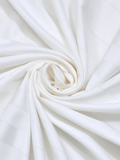 Dreamscape 100% Cotton Satin Stripe Bedsheet Set | 400 TC | White