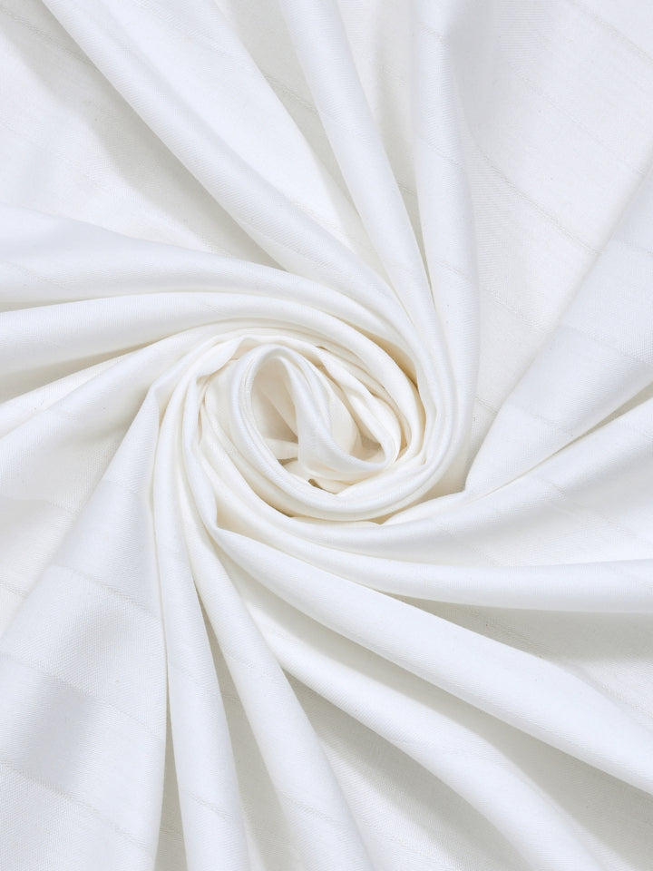 Dreamscape 100% Cotton Satin Stripe Bedsheet Set | 400 TC | White