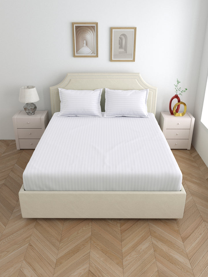 Dreamscape 100% Cotton 400TC Stripe Bedsheet, Premium