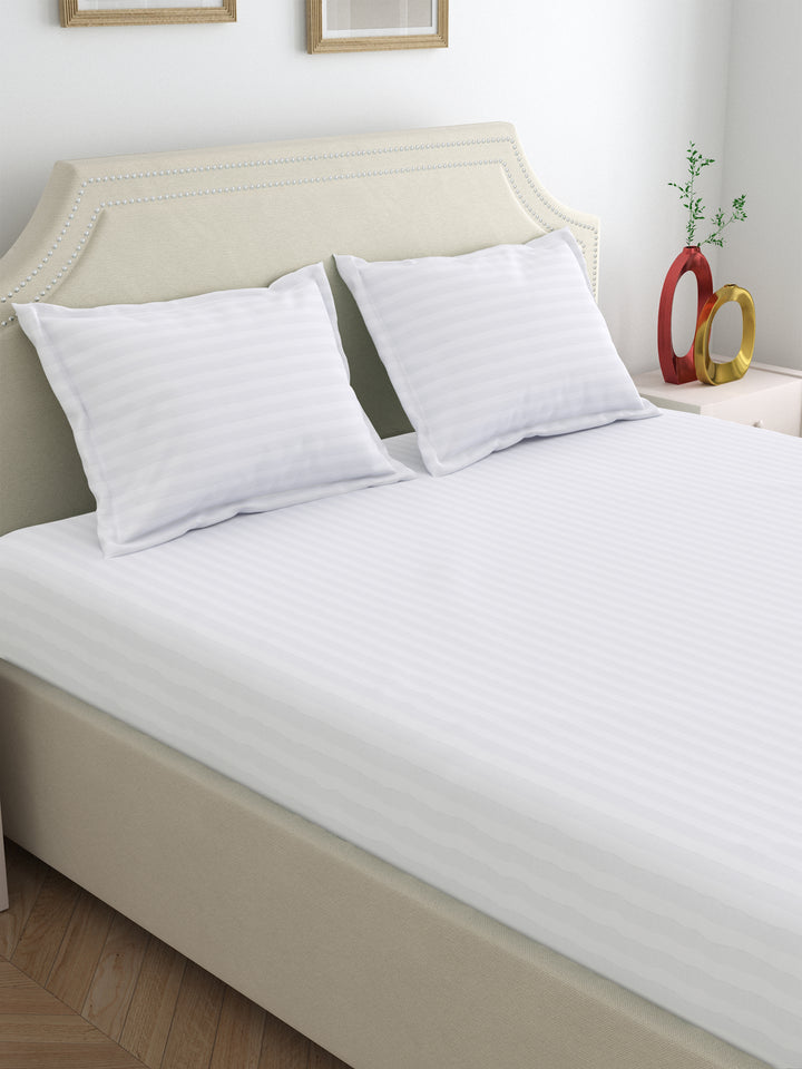 Dreamscape 100% Cotton 400TC Stripe Bedsheet, Premium