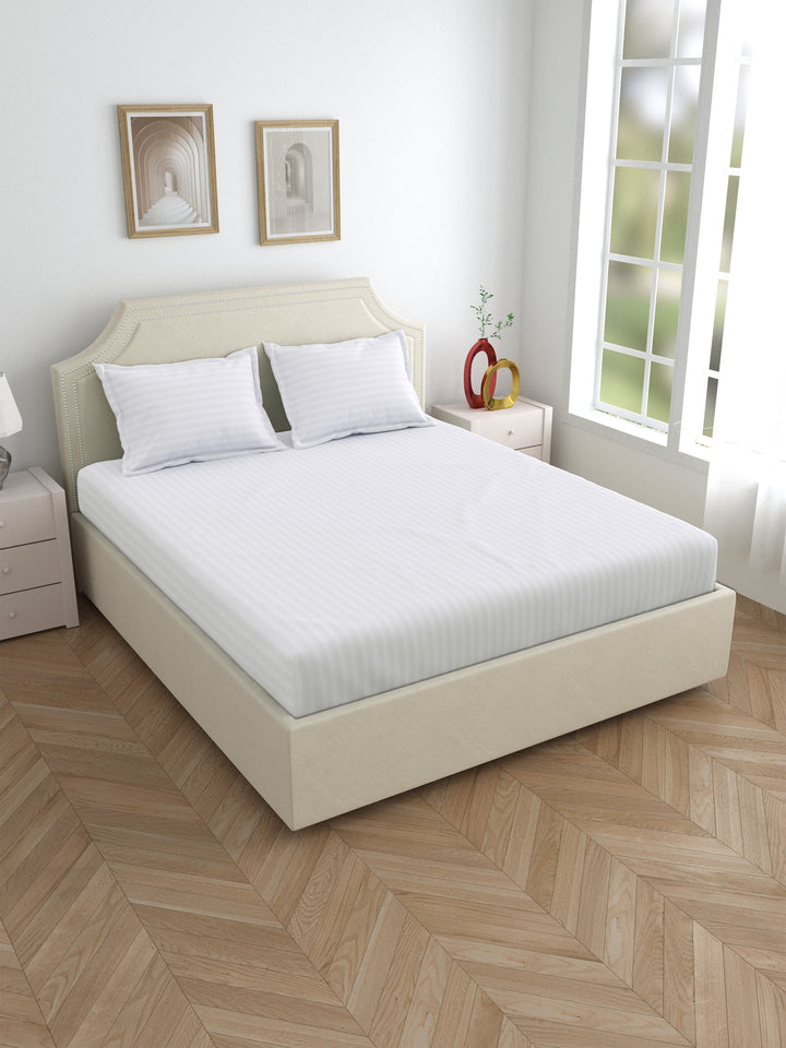 Dreamscape 100% Cotton 400TC Stripe Bedsheet, Premium