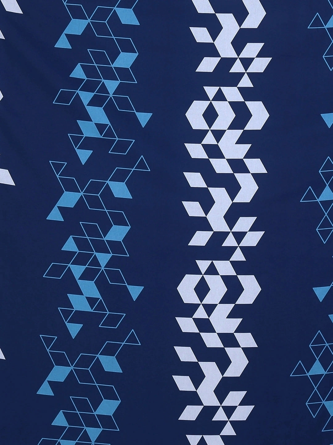 Dreamscape 100% Cotton Geometric Bedsheet Set | 140 TC | Blue