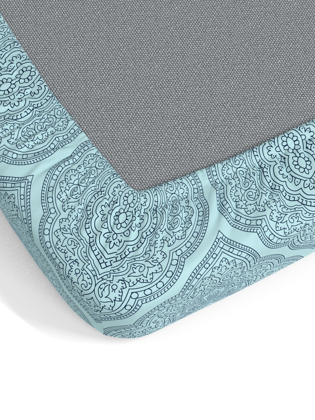 Dreamscape 100% Cotton Ethnic Bedsheet Set | 140 TC | Blue