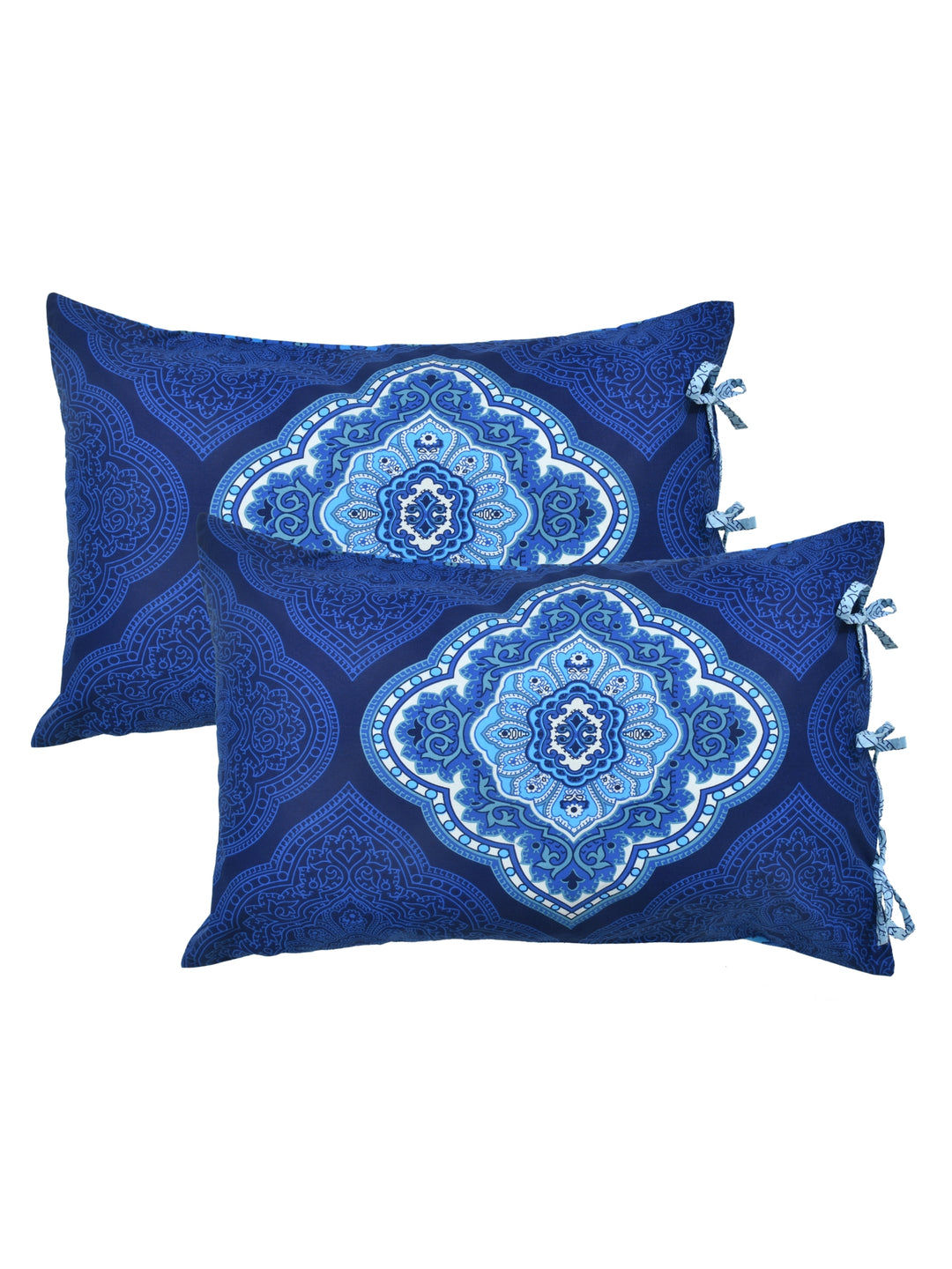 Dreamscape 100% Cotton Ethnic Bedsheet Set | 140 TC | Blue