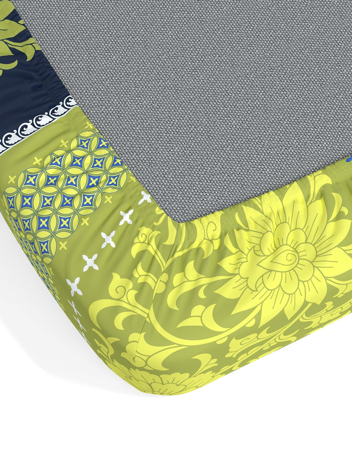 Dreamscape 100% Cotton Floral Lime Green Double Bedsheet