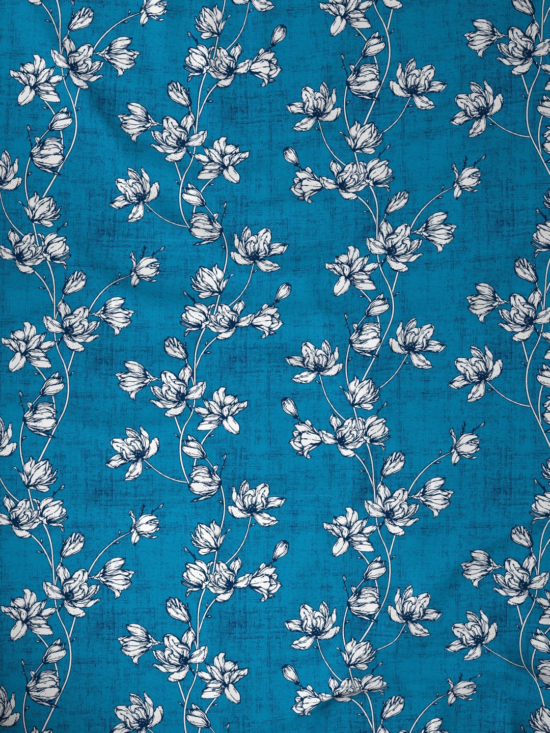 Dreamscape 100% Cotton Floral Bedsheet Set | 140 TC | Blue