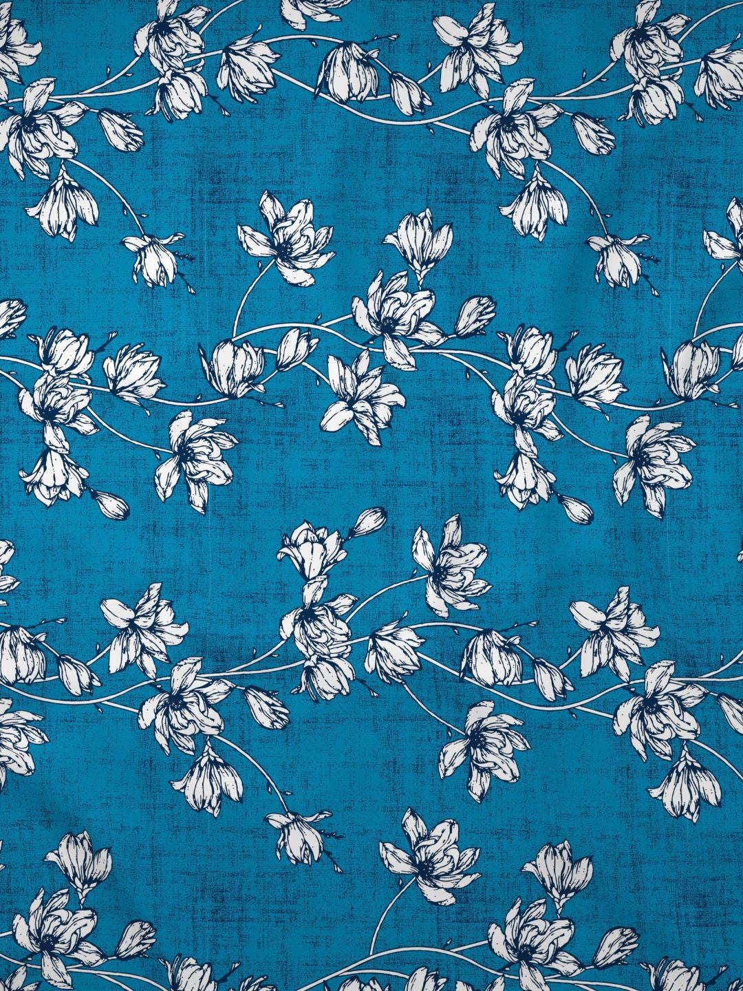 Dreamscape 100% Cotton Floral Bedsheet Set | 140 TC | Blue