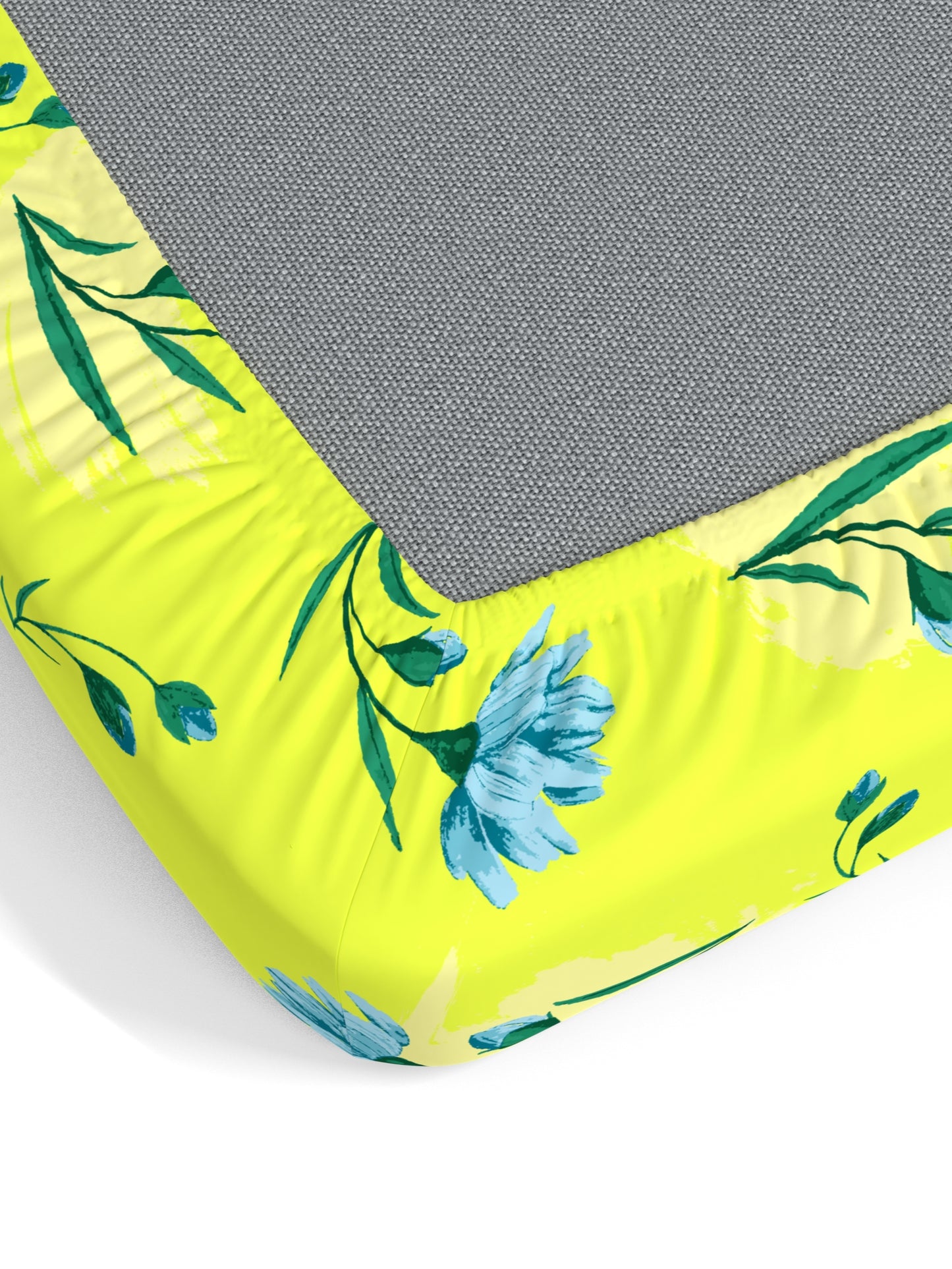 Dreamscape 100% Cotton Floral Bedsheet Set | 140 TC | Lime Green
