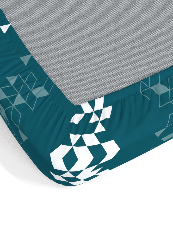 Dreamscape 100% Cotton Geometric Bedsheet Set