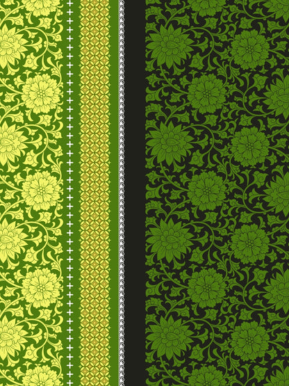 Dreamscape 100% Cotton Floral Bedsheet Set | 140 TC | Green