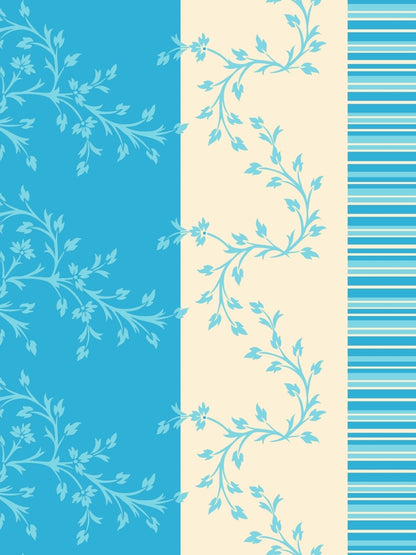 Dreamscape 100% Cotton Floral Bedsheet Set with Pillow Covers | 140TC | Blue | 140 TC |