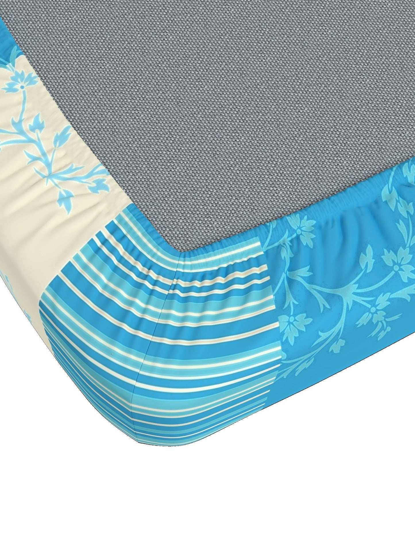 Dreamscape 100% Cotton Floral Bedsheet Set with Pillow Covers | 140TC | Blue | 140 TC |