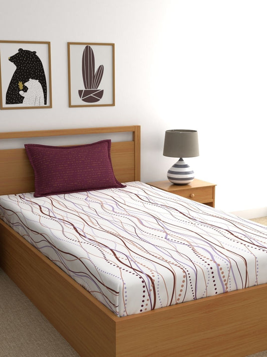 Dreamscape 100% Cotton Bedsheet | 140 TC | Maroon