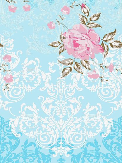 Dreamscape 100% Cotton Floral Bedsheet Set | 140 TC | Blue